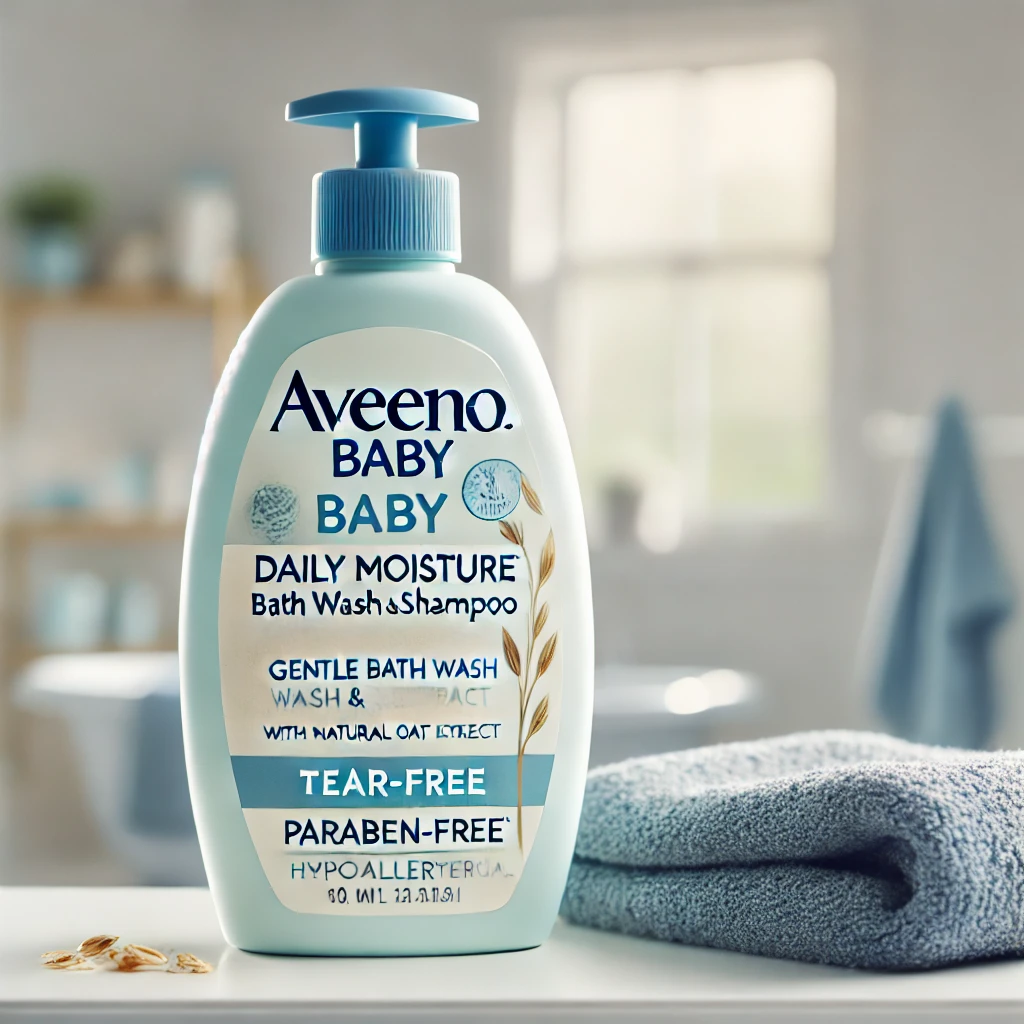 Aveeno Baby Daily Moisture Gentle Bath Wash & Shampoo with Natural Oat Extract, Hypoallergenic and Tear-Free Formula