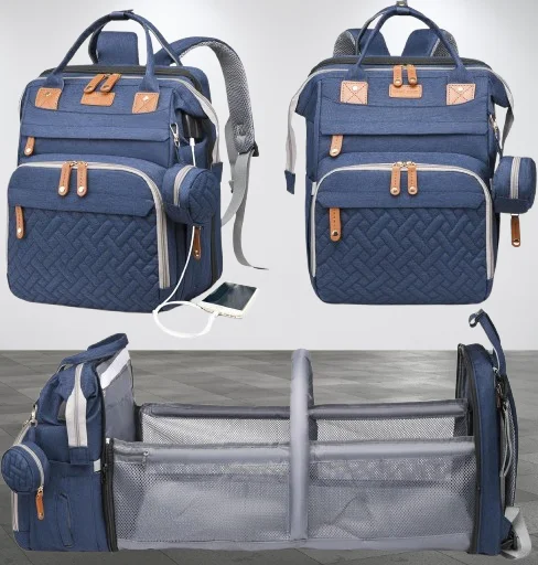 Practical and stylish baby boy diaper bag with multiple compartments for easy storage.